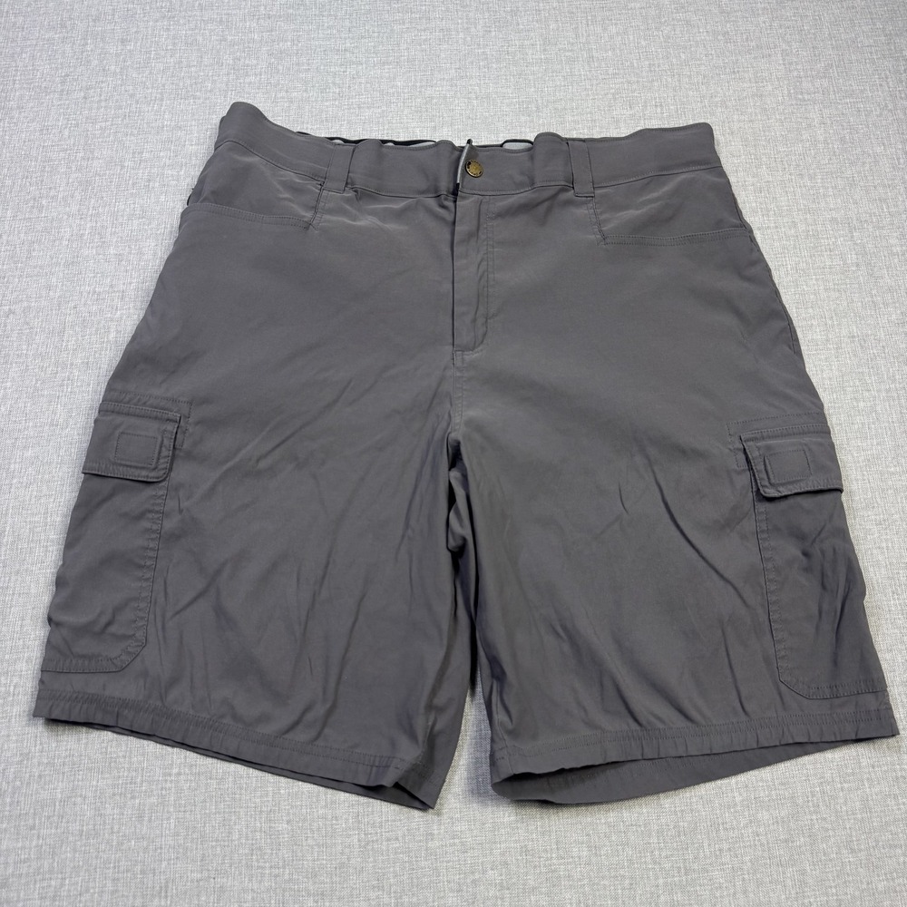 Orvis Cargo Shorts Mens 38 Gray 10" Inseam Nylon Spandex Microfiber Stretch
